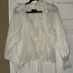NWOT ASOS WHITE FLOUNCE TOP
